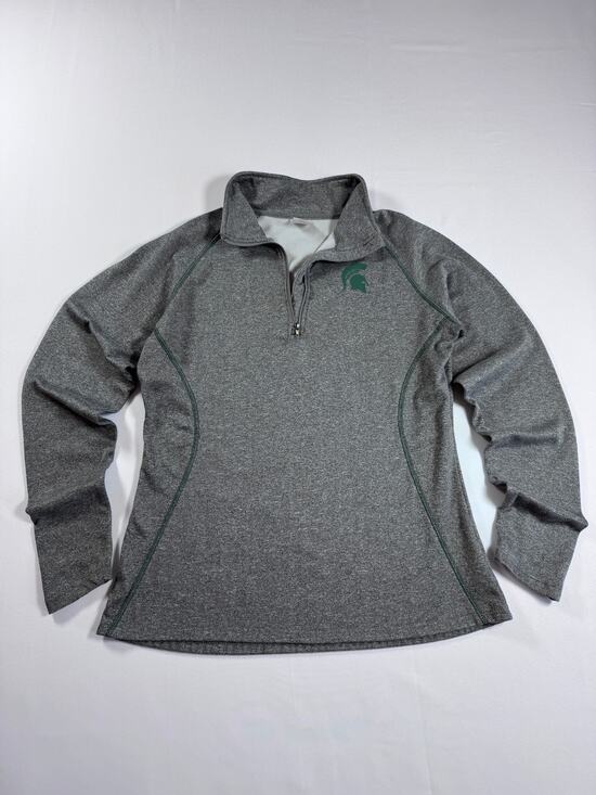 Pro Edge Tops - Pro Edge Womens Michigan State Spartans Quarter Zip Fleece Pullover Large